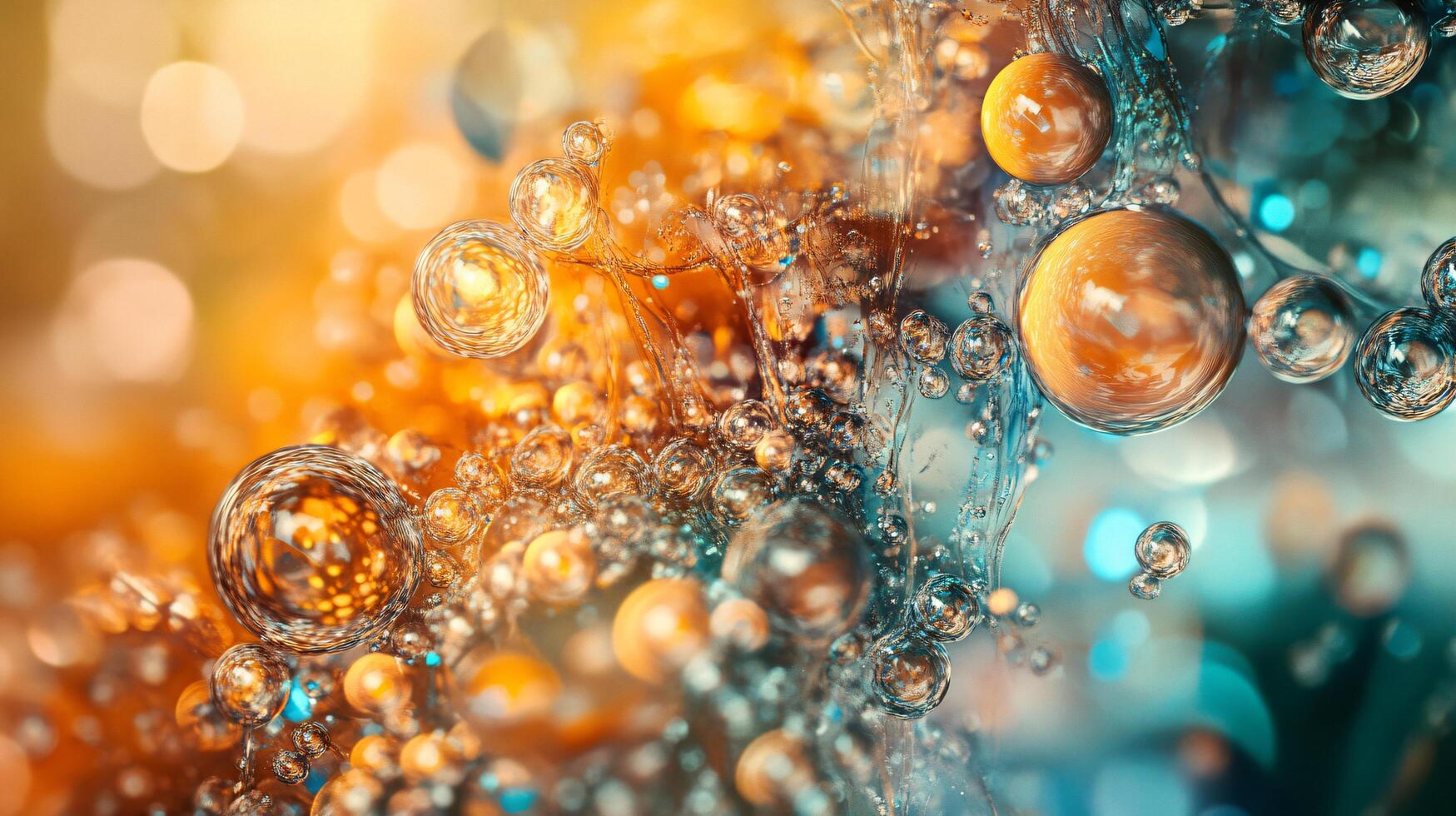 Colorful image of many small spheres of different sizes and colors. The image has a vibrant and lively feel to it, with the colors and shapes creating a sense of movement and energy photo