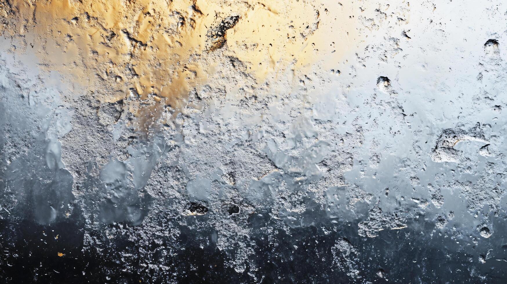Blurry image of water droplets on a window. The water droplets are scattered and the window is foggy photo
