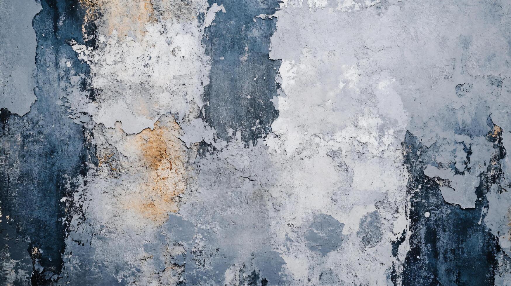 Wall with a blue and white pattern. The wall is covered in paint and has a rough texture photo
