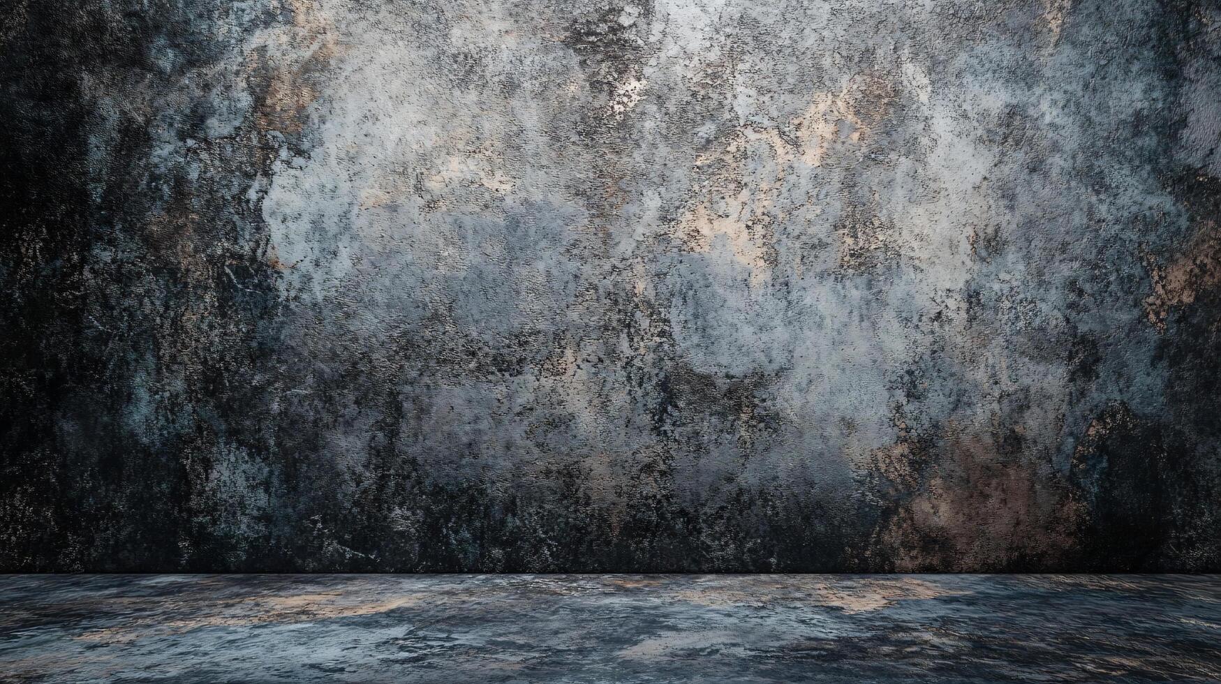 Wall with a lot of texture and a large empty space in the middle. The wall is made of concrete and has a lot of cracks and holes photo