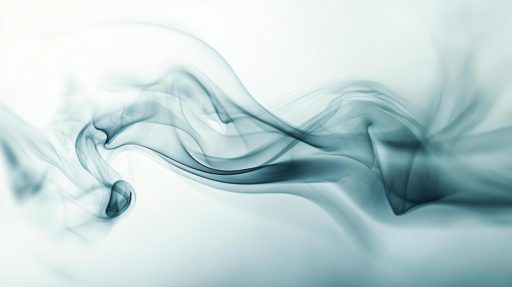Blue smokey line with a white background. The line is wavy and has a lot of movement photo