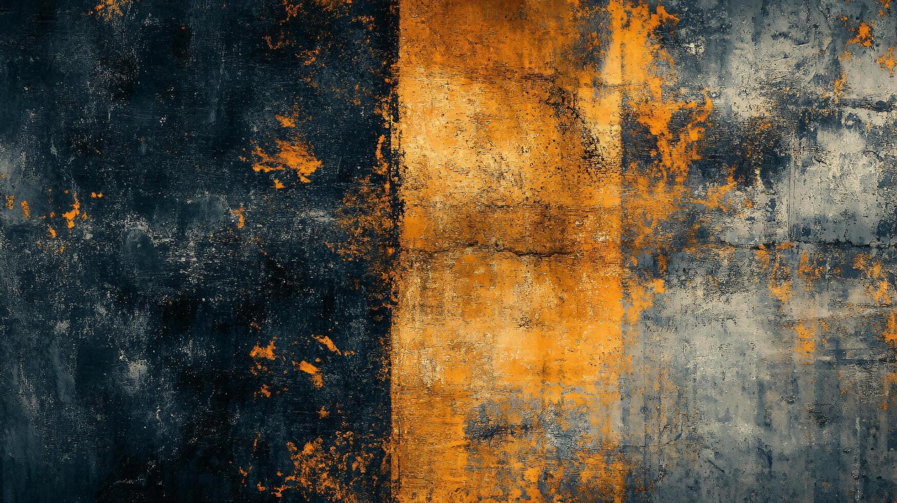 Black and orange painting with a lot of texture. The orange and black colors create a contrast that makes the painting stand out. The texture of the painting adds depth and interest to the piece photo