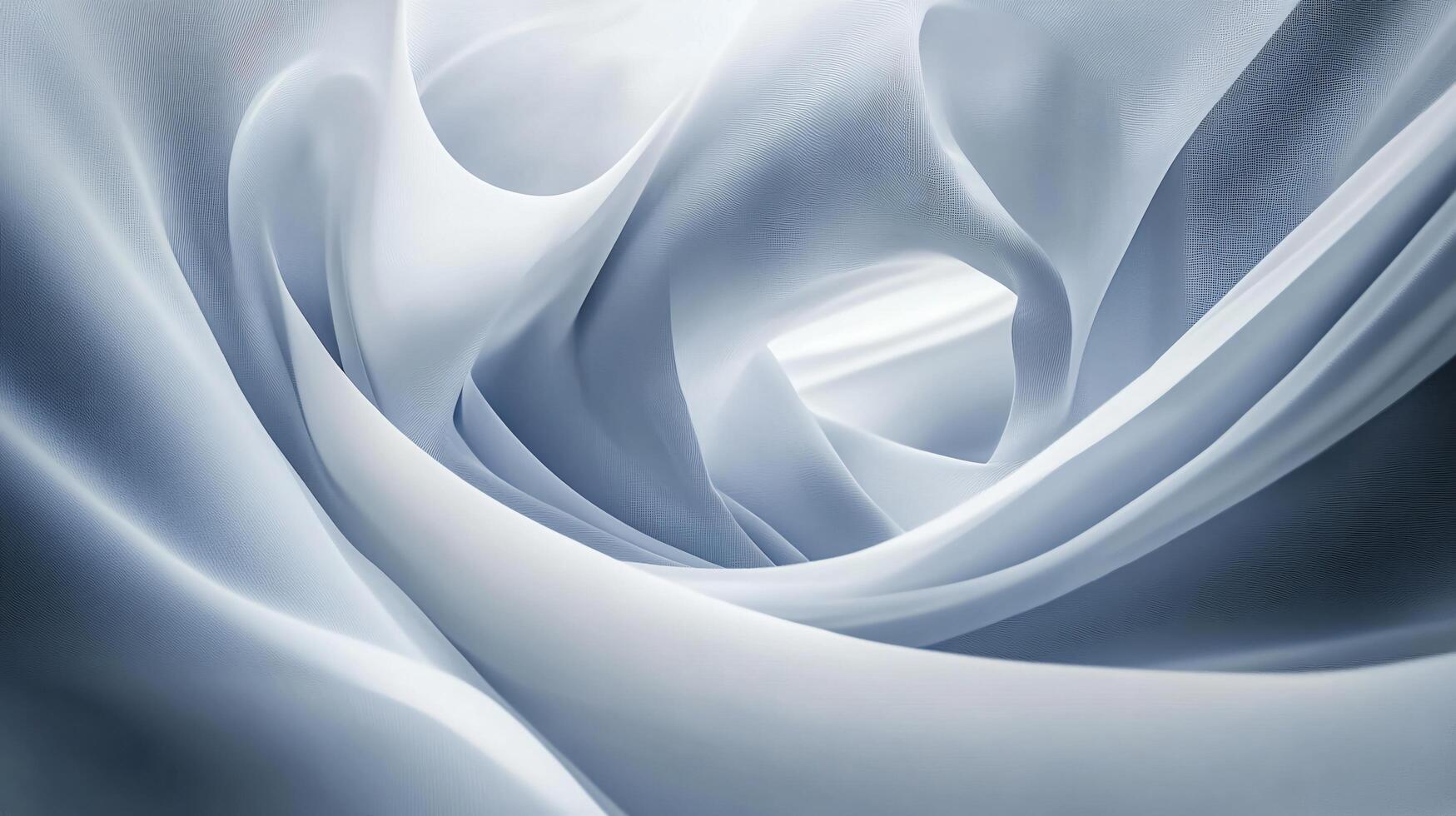 Piece of fabric with a white background and a white line in the middle. The fabric is folded and twisted, creating a sense of movement and fluidity. The image evokes a feeling of calmness photo