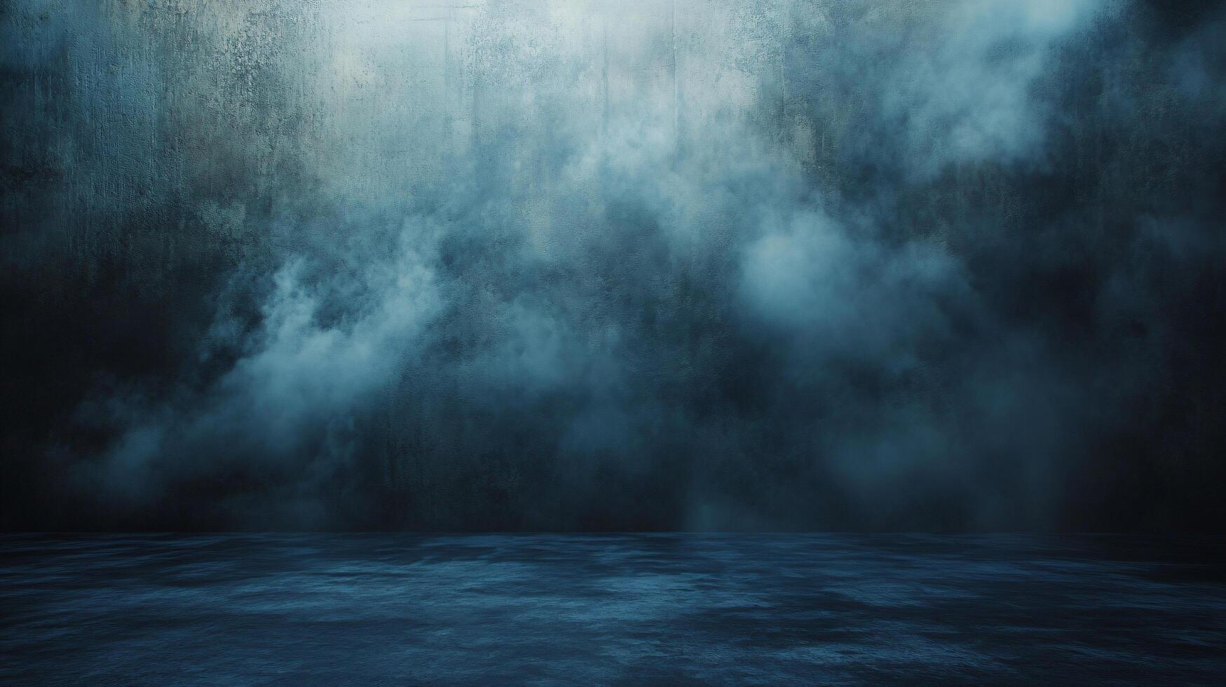 Dark blue sky with a lot of smoke in it. The sky is very cloudy and the smoke is thick photo