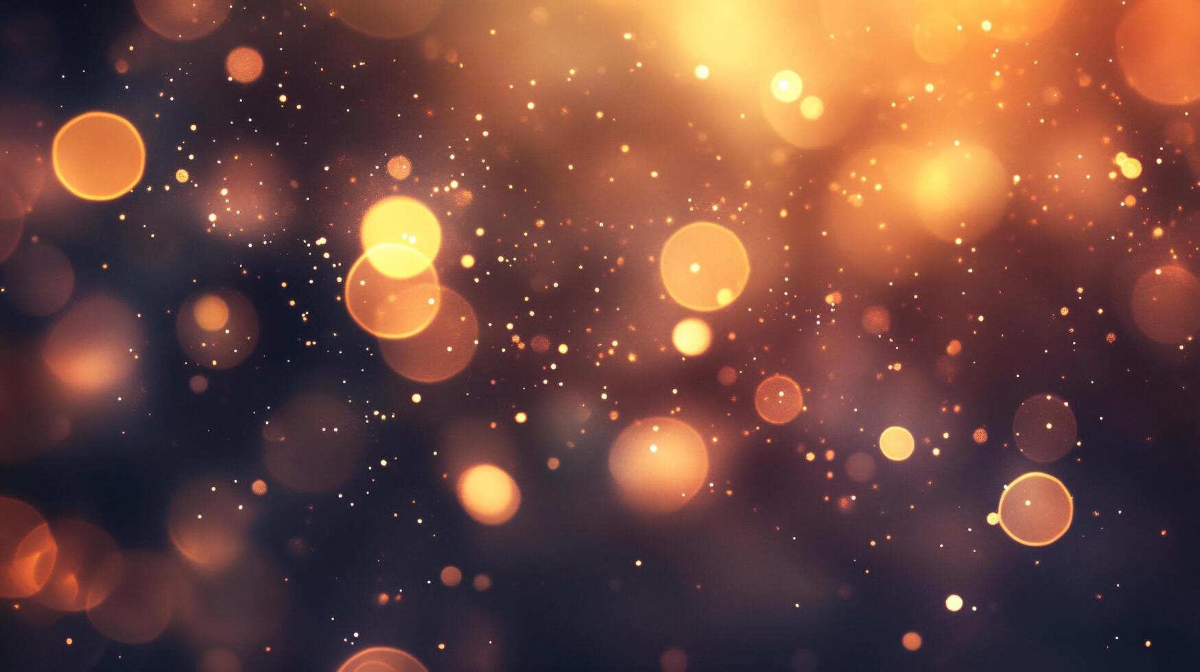 Blurry image of a bunch of bright yellow and orange dots. The dots are scattered all over the image, creating a sense of movement and energy. The image is abstract and dynamic photo