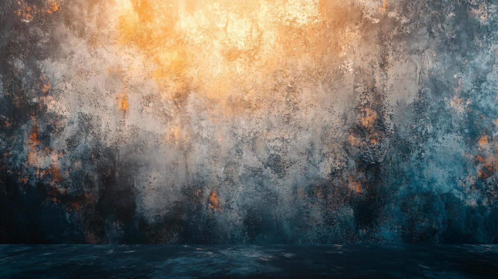 Wall with a lot of paint splatters and a few spots of orange. The wall is empty and has a lot of texture photo