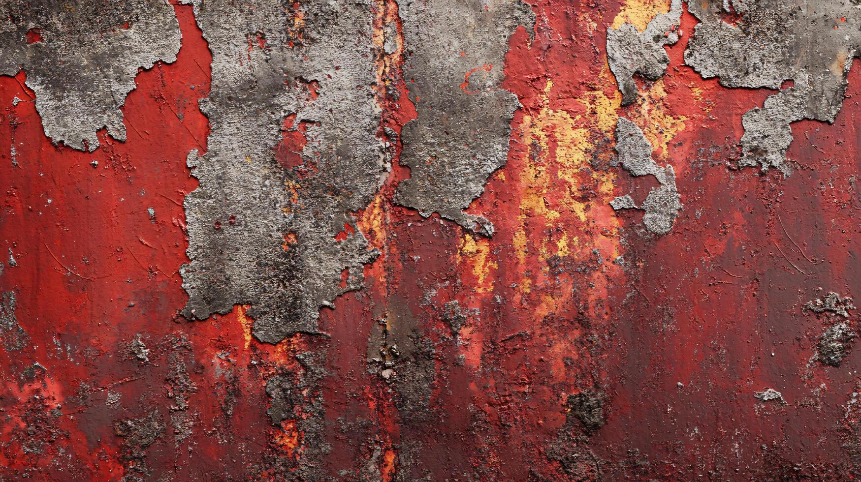 Red wall with a lot of rust and holes. The wall is old and has a lot of character photo