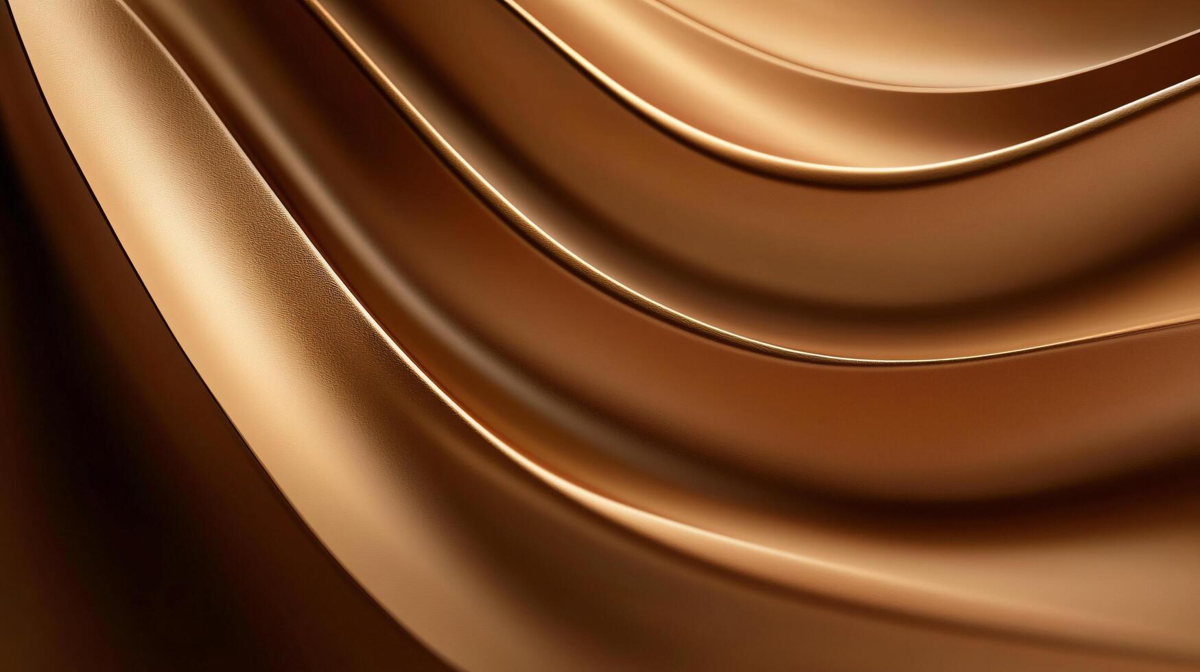 Brown ribbon with a gold hue. The ribbon is long and has a wavy texture. The ribbon is made of chocolate and he is a decorative item photo
