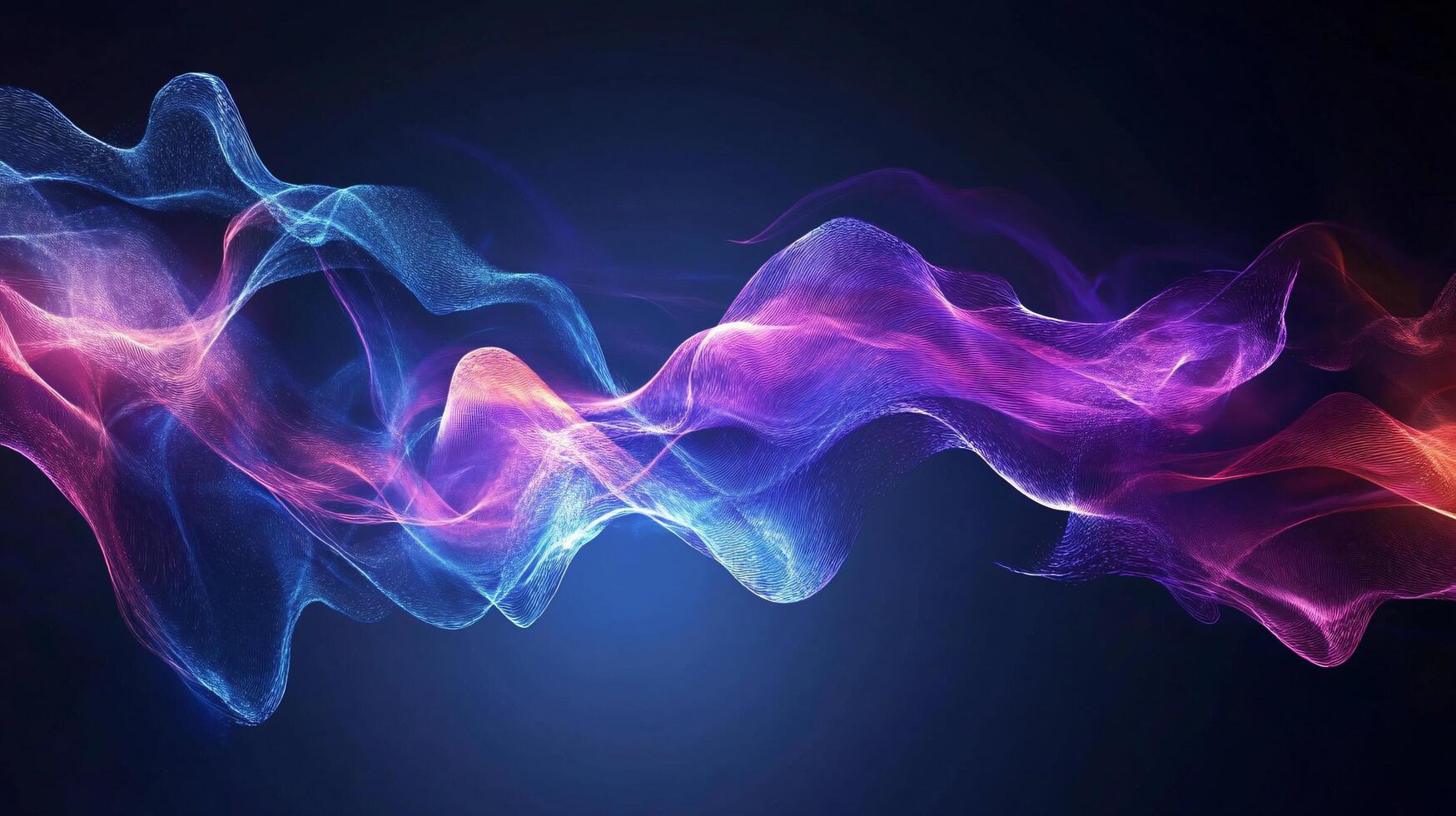 Colorful wave of light is displayed on a blue background. The colors are vibrant and dynamic, creating a sense of movement and energy. The image evokes a feeling of excitement and wonder photo