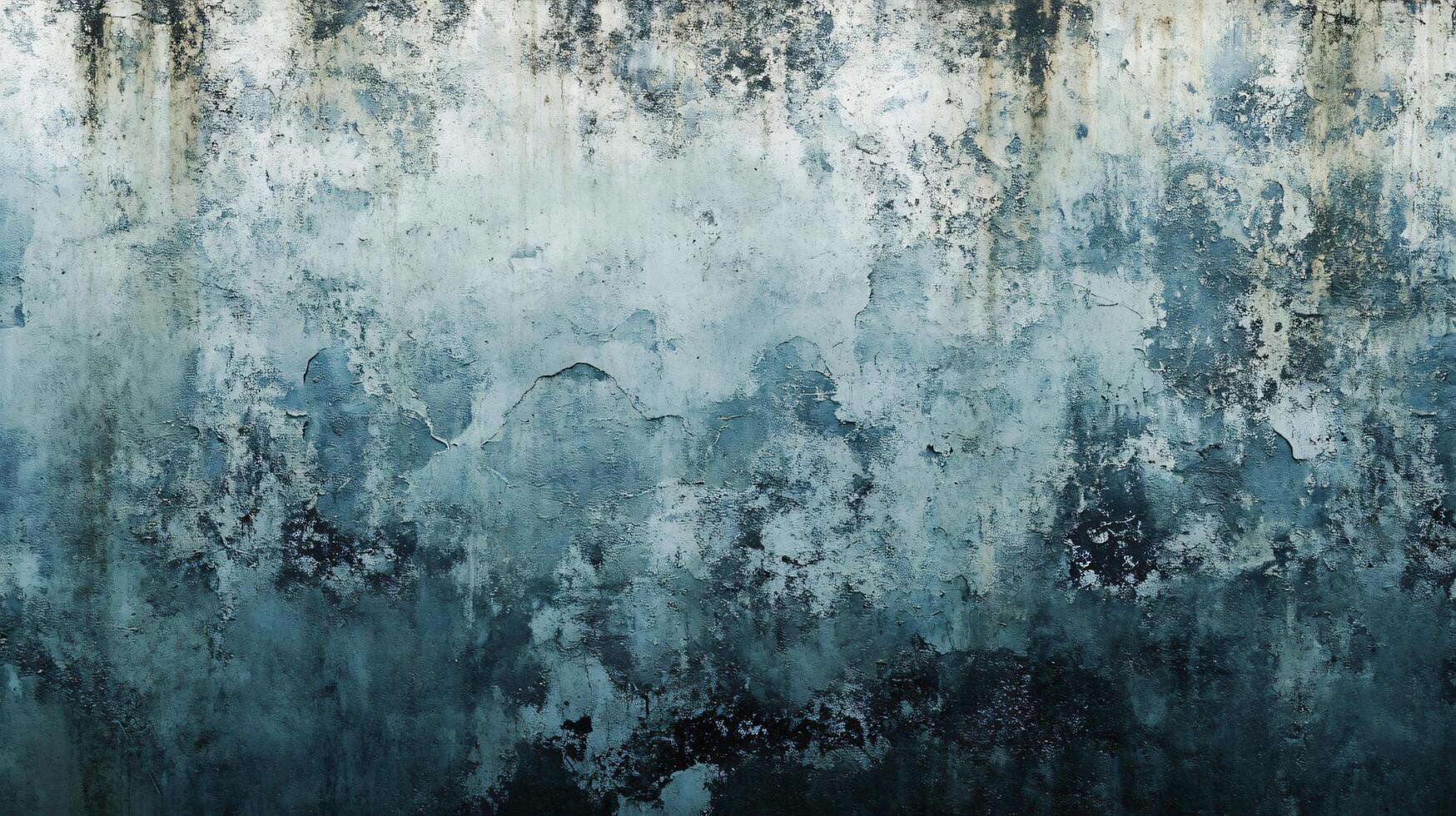 Wall with a blue and white background. The wall is covered in graffiti and has a rough texture photo