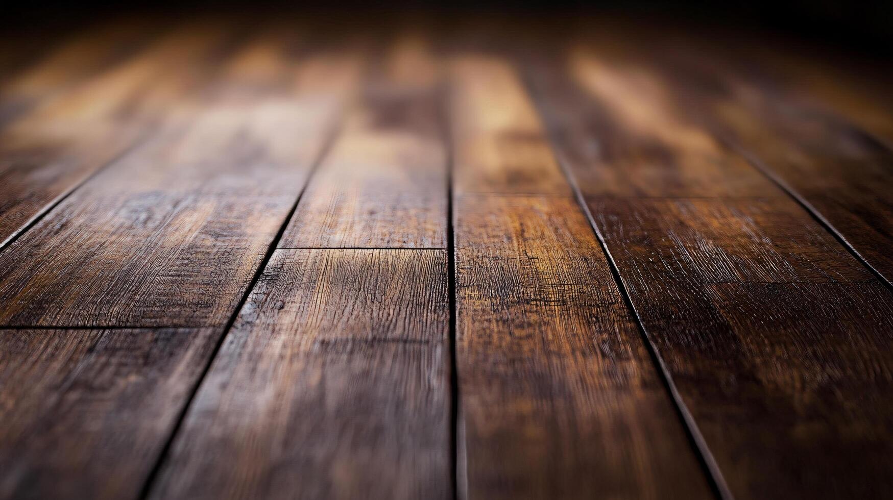 Wooden floor with a grainy texture. The floor is brown and has a natural look. The image has a warm and inviting mood photo