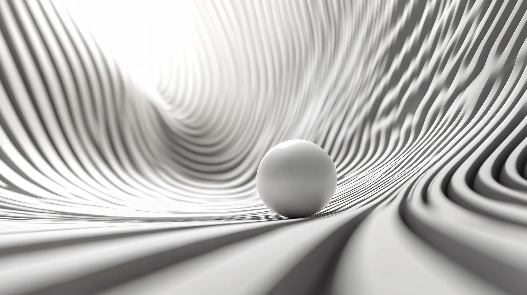 White egg is rolling down a curved white surface. The egg is the only object in the image, and it is moving quickly. The curved surface creates a sense of motion and energy photo