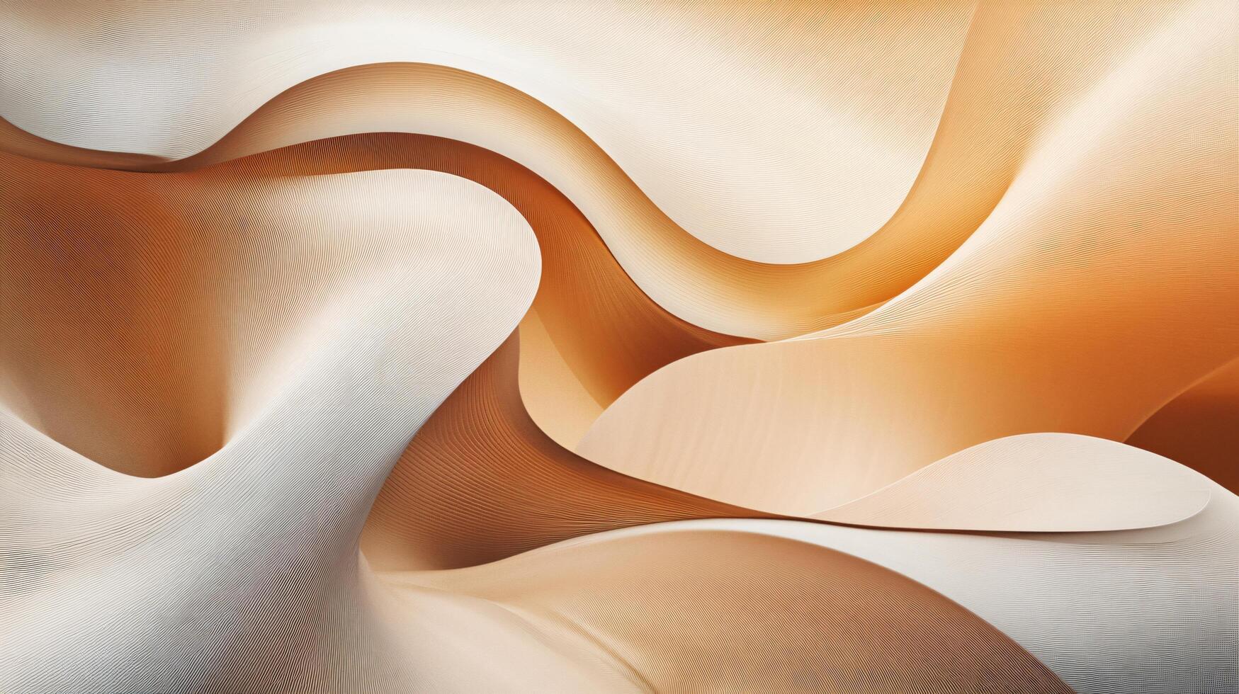 Painting of a wave with a brown and white background. The wave is very long and has a lot of detail. The painting has a very calming and peaceful mood photo