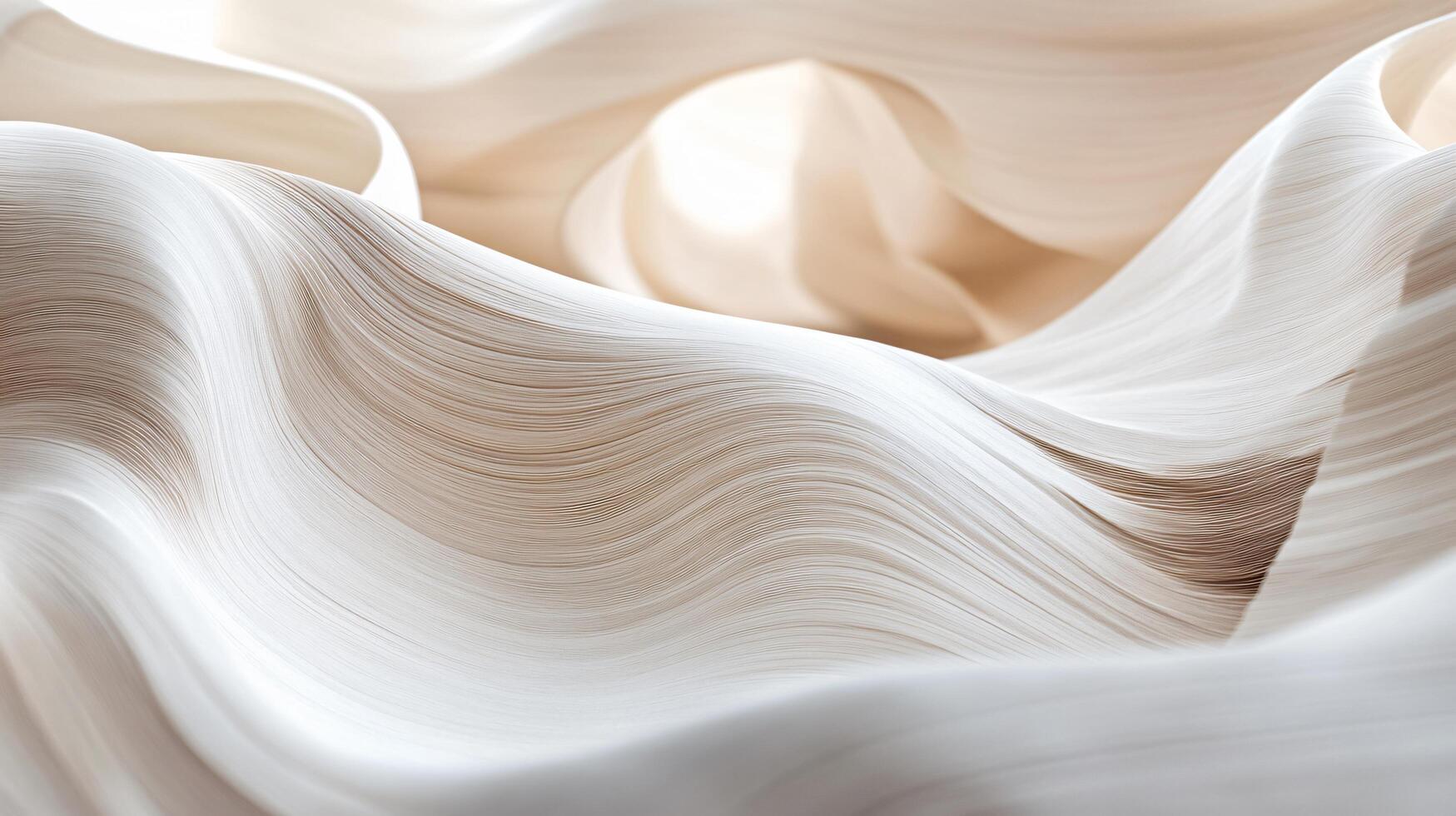 White fabric with a pattern of waves and swirls. The fabric is very soft and smooth to the touch photo