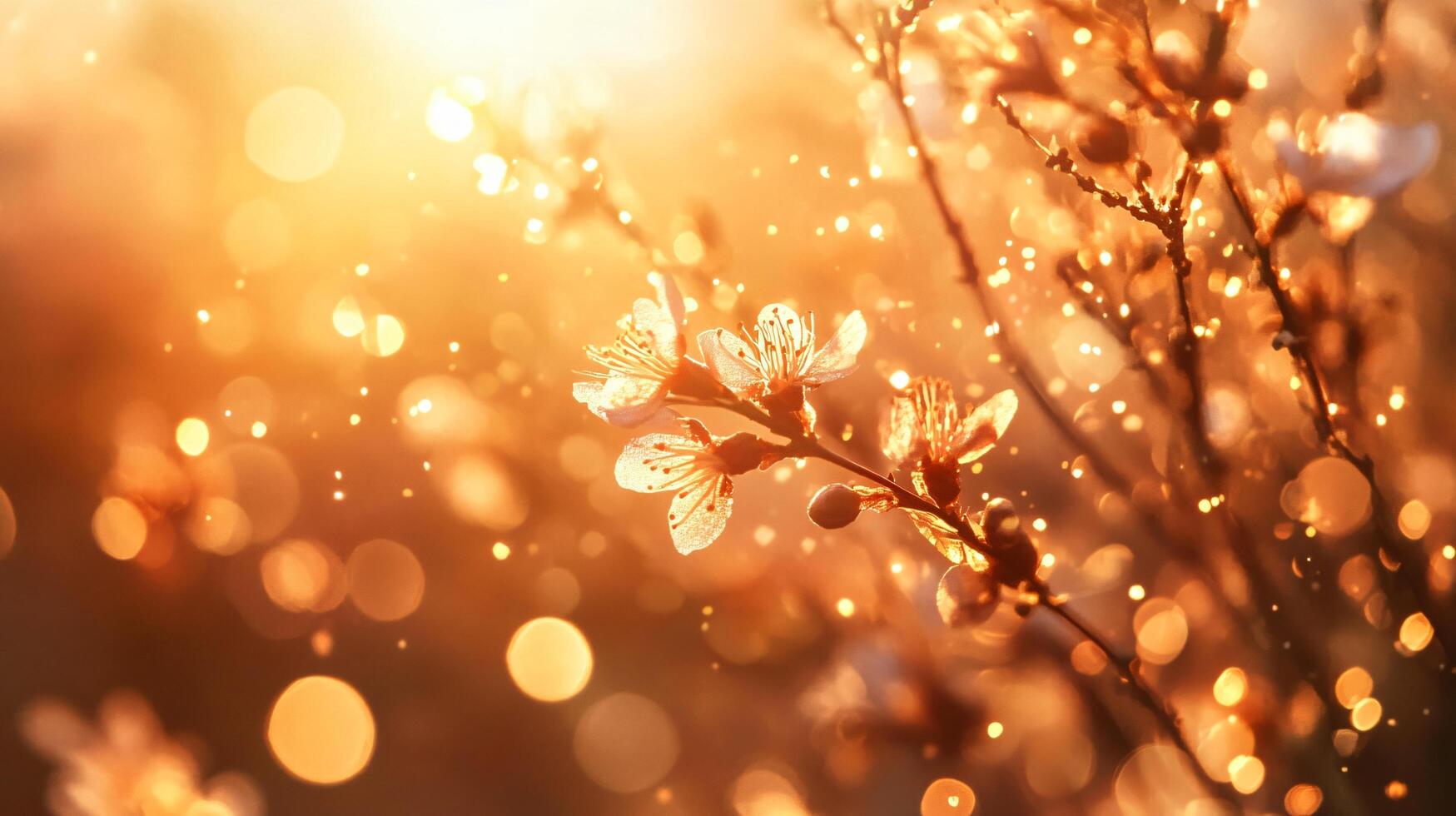 Close up of a flower with a blurry background. The flower is surrounded by a lot of light and the background is blurry, giving the impression of a dreamy, ethereal atmosphere photo
