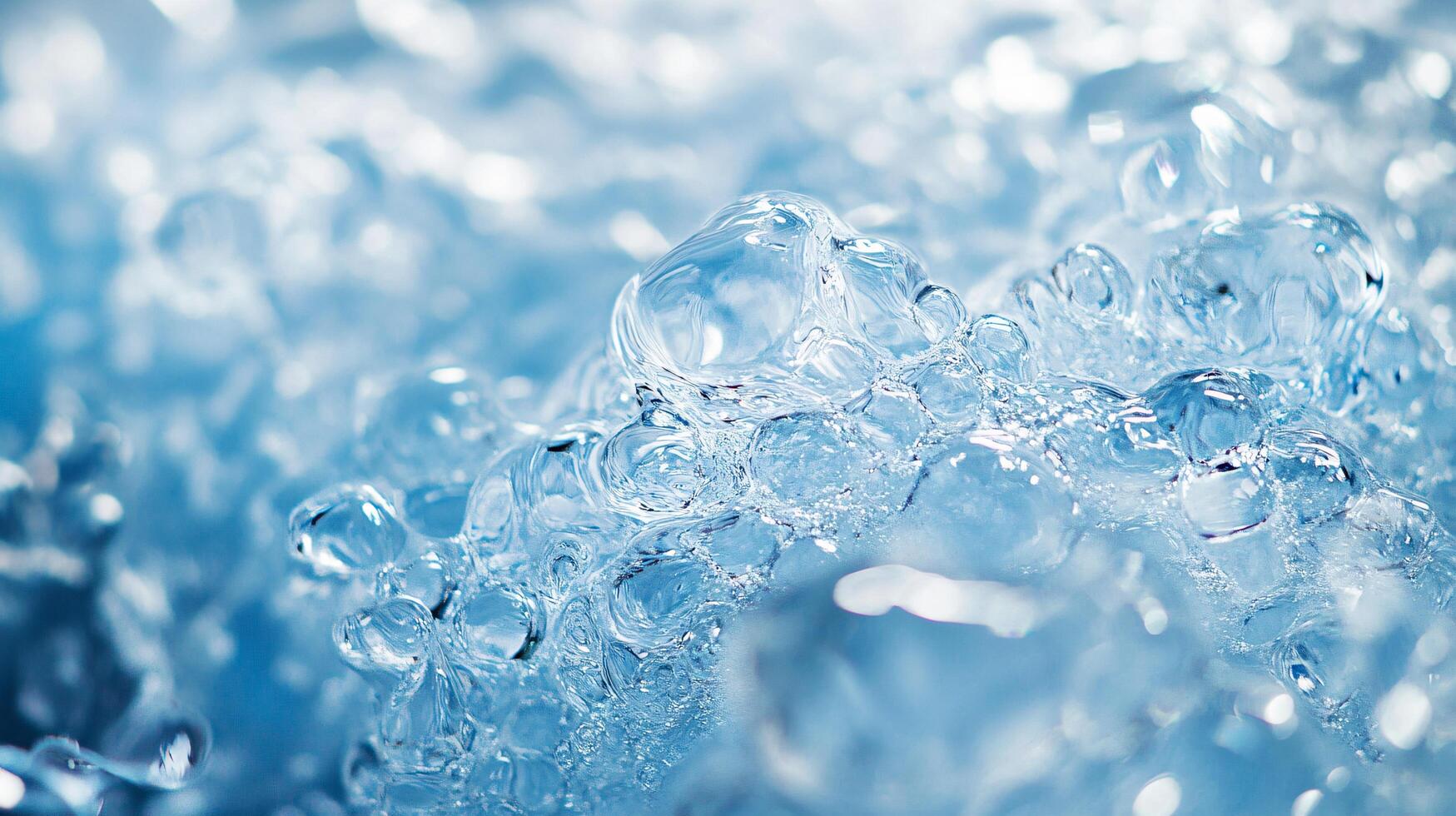 The image is of a body of water with a lot of small bubbles. The bubbles are scattered throughout the water, creating a sense of movement and energy photo