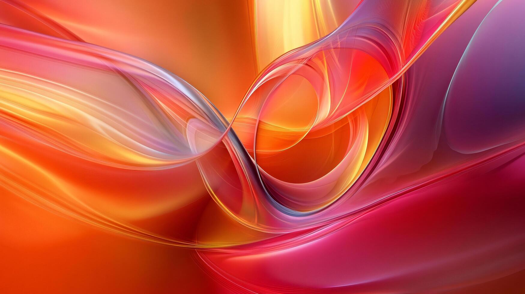 Colorful, abstract painting with a red and orange swirl. The painting is full of energy and movement, with the colors blending together to create a dynamic and vibrant scene photo