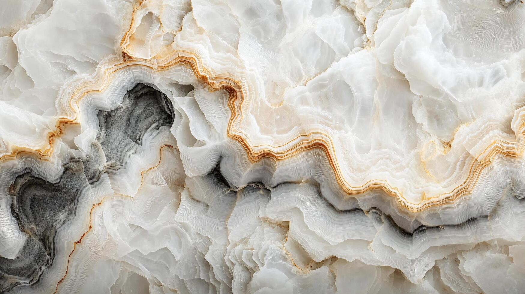 White and gold stone with a black line running through it. The stone is very detailed and has a lot of texture photo