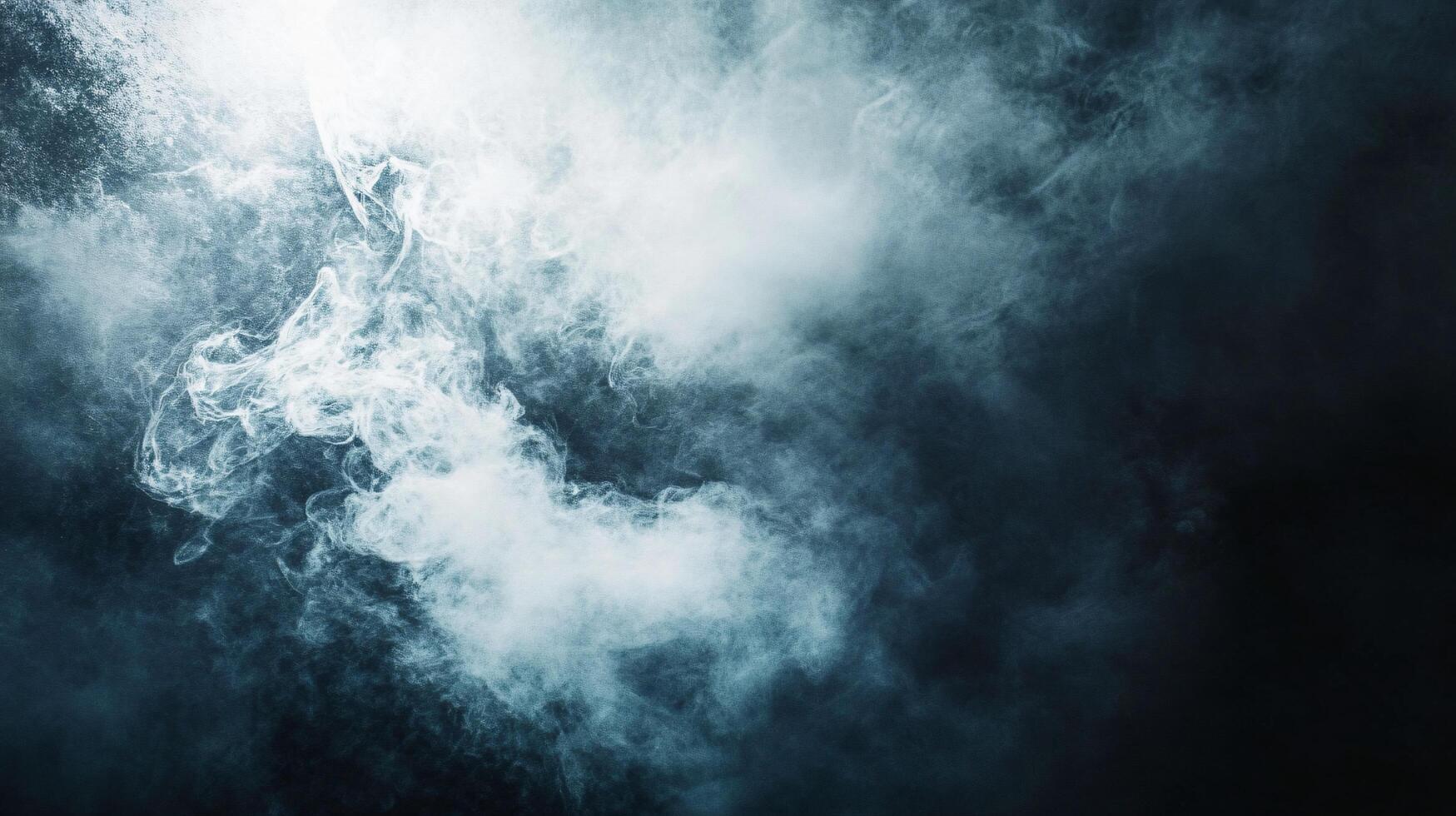 Blurry image of smoke and steam with a dark blue background. Scene is mysterious and ominous photo