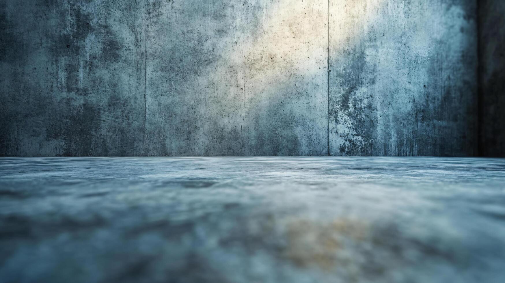 Large empty room with a grey wall and a grey floor. The room is empty and has no furniture photo