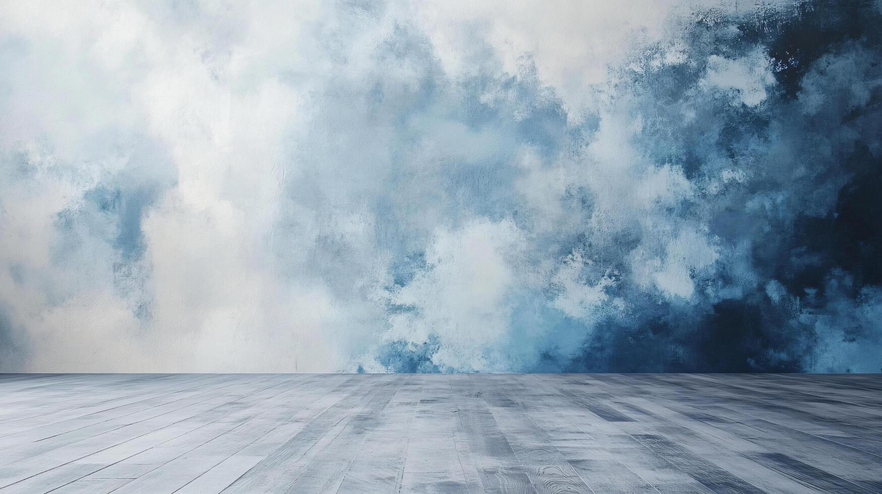 Large, cloudy sky with a blue background. The sky is filled with white clouds, and the blue background is a stark contrast to the white clouds photo