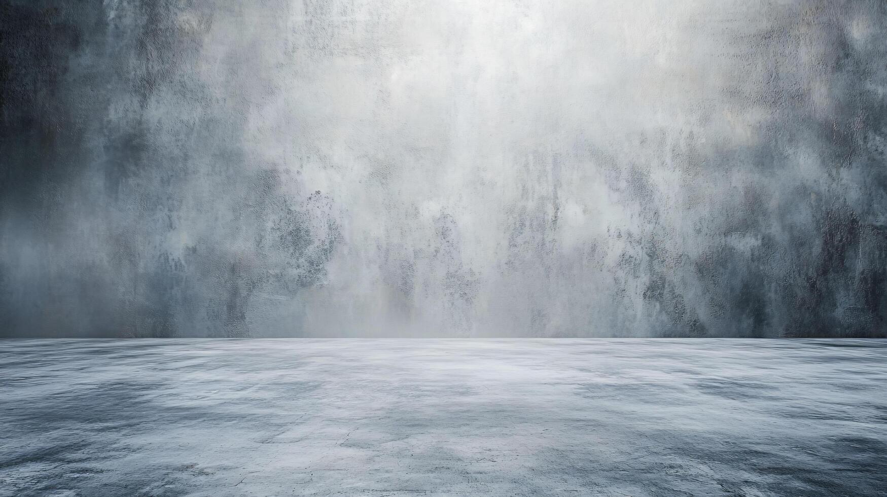 Large, empty room with a grey wall and a grey floor. The room is empty and has a cold, industrial feel photo