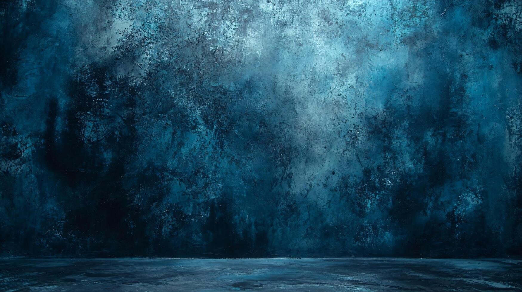 Blue wall with a lot of texture and paint splatters. The wall is empty and has a lot of space photo