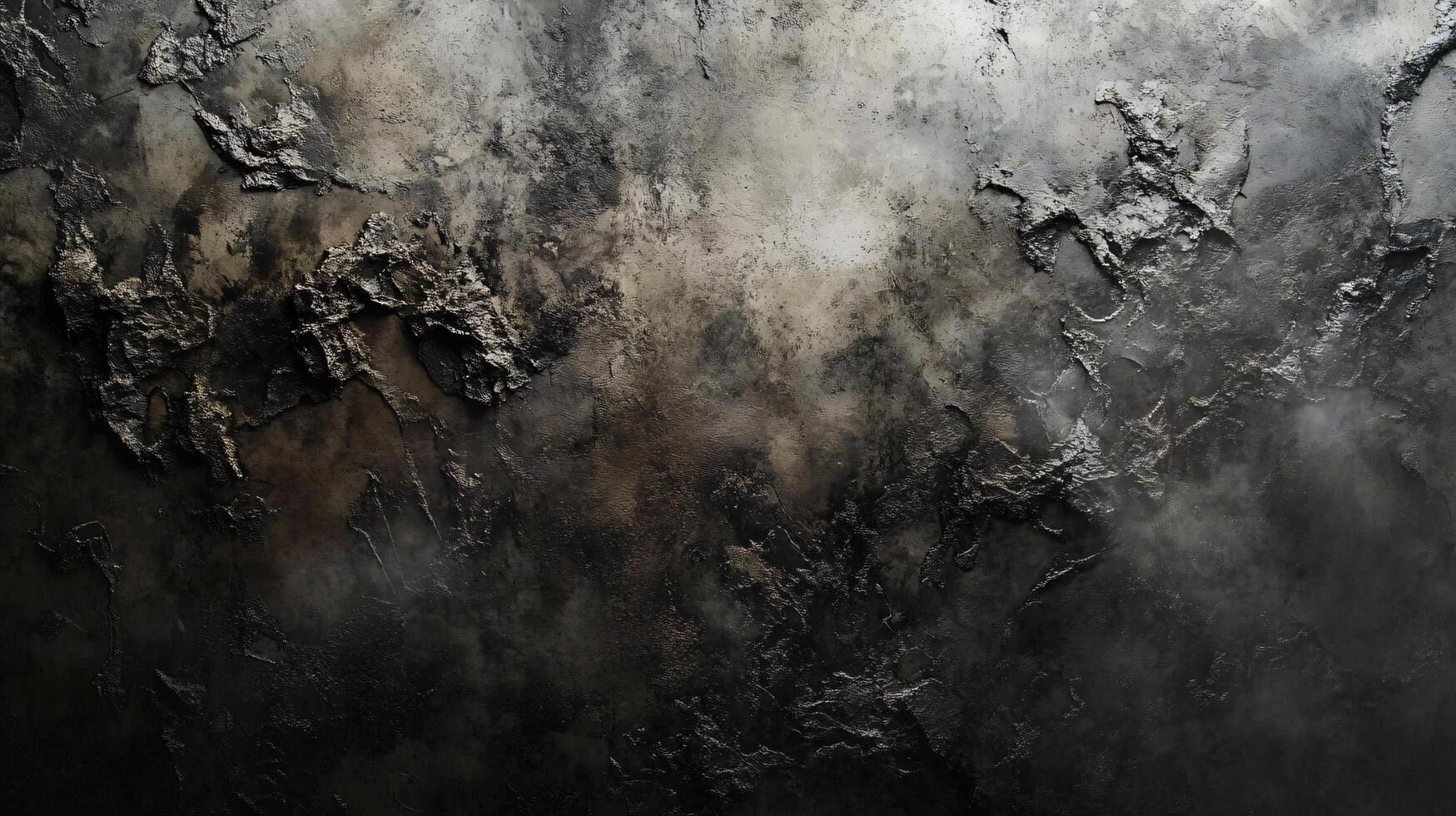 Dark and moody painting with a lot of texture and a sense of depth. The painting is of a cloudy sky with a few clouds scattered throughout. The overall feeling of the painting is one of mystery photo
