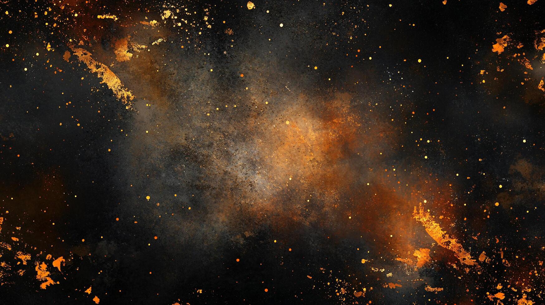 Black and orange background with a lot of dust and debris. The background is dark and the orange color is dominant photo