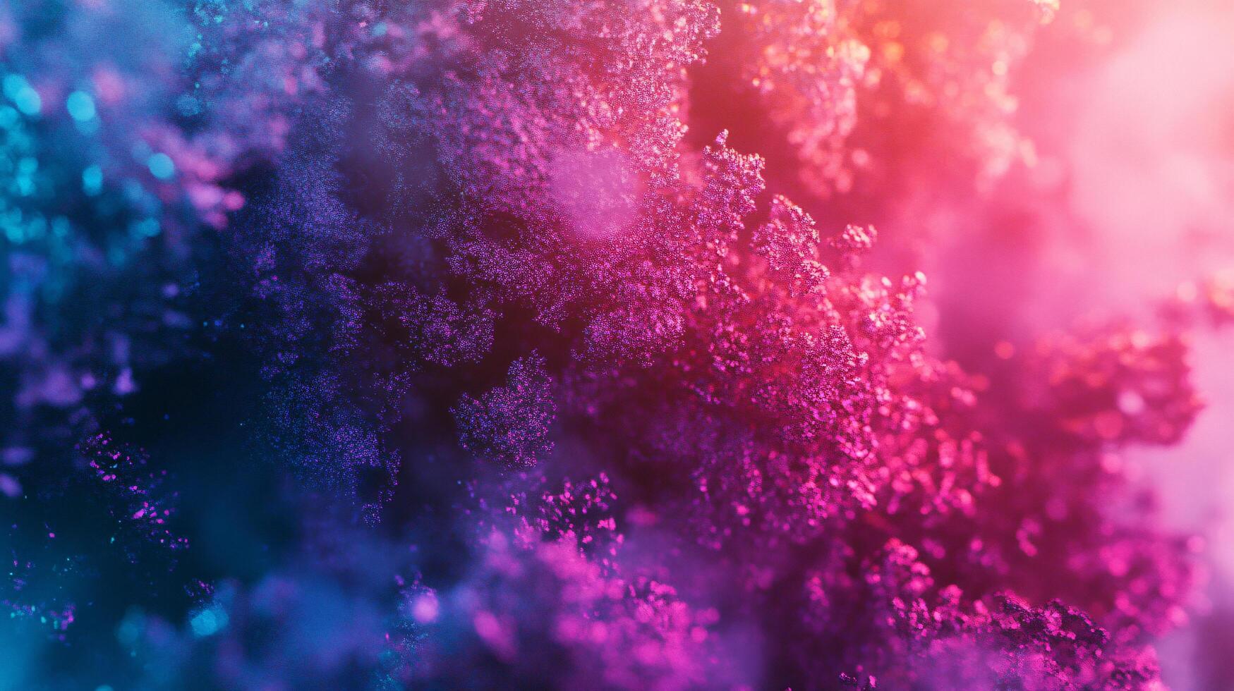 Colorful background with a tree in the foreground. The tree is pink and purple. The background is a mix of blue and purple photo