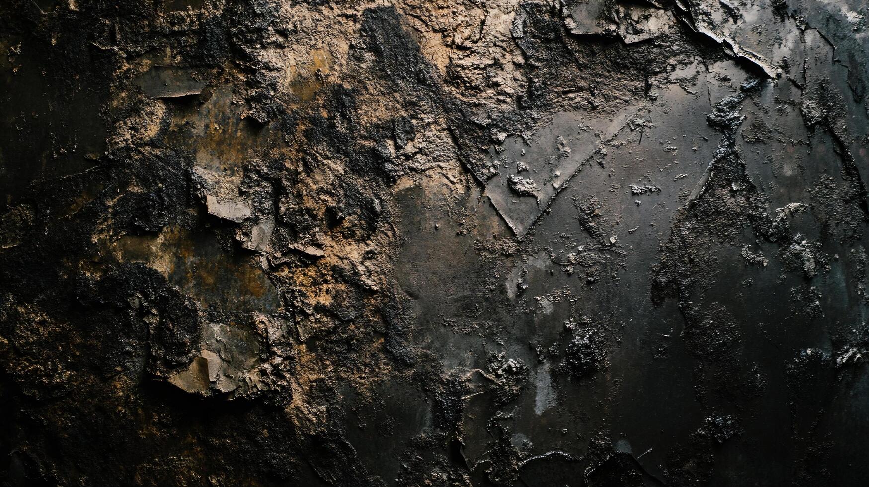 Black and brown background with a few pieces of paper scattered around. Scene is somewhat chaotic and disorganized photo