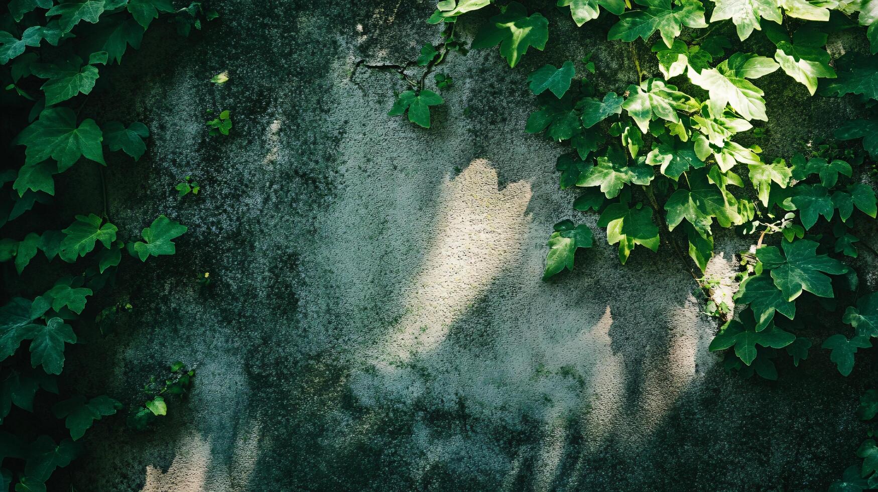 Wall covered in green ivy leaves. The leaves are in the shade of the wall, creating a cool and calming atmosphere photo