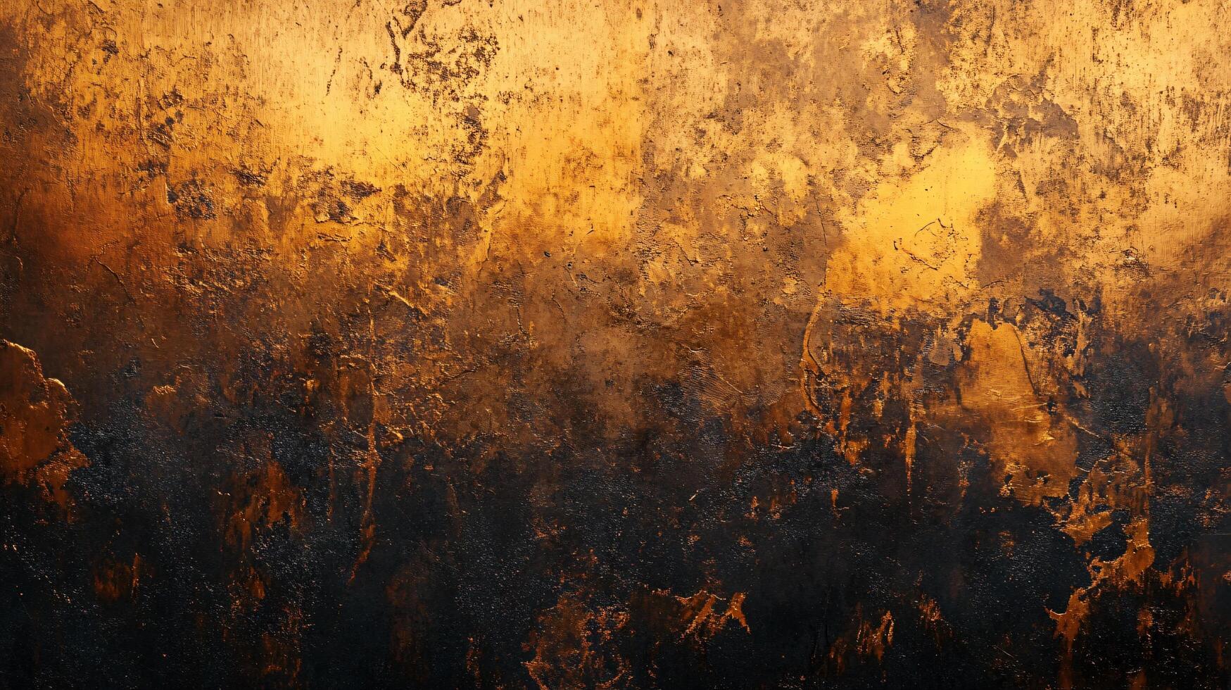 Wall with a lot of paint splatters and a lot of orange and black. The wall is very textured and has a lot of depth photo