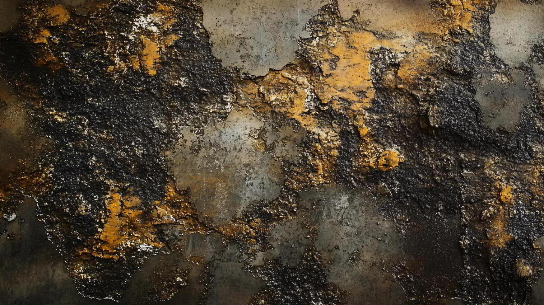 Painting of a wall with a lot of texture and a lot of brown and black colors. The painting has a lot of texture and the colors are very dark photo