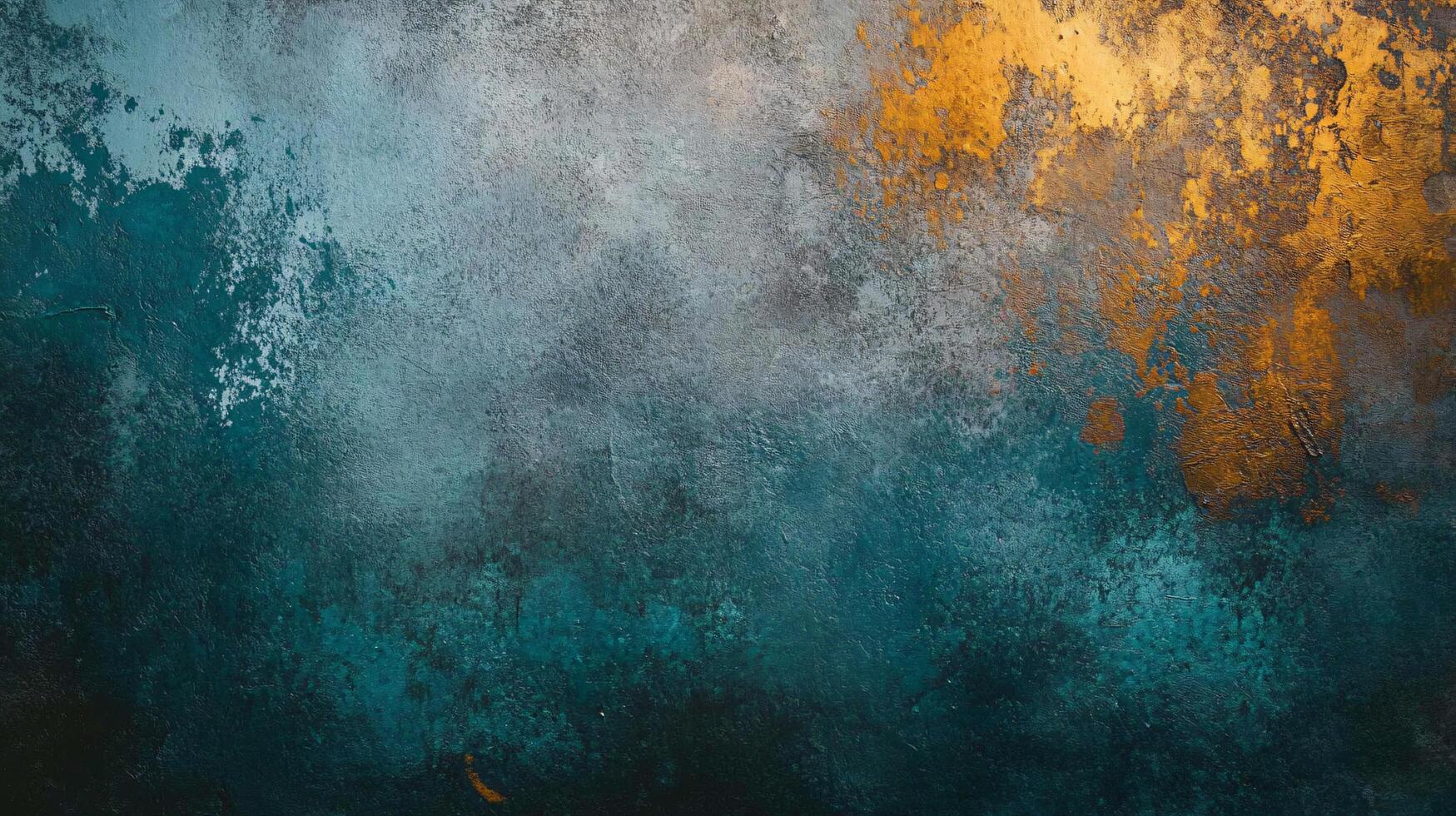 Painting of a blue sky with a yellow sun. The sky is filled with small dots and the sun is in the middle of the painting photo