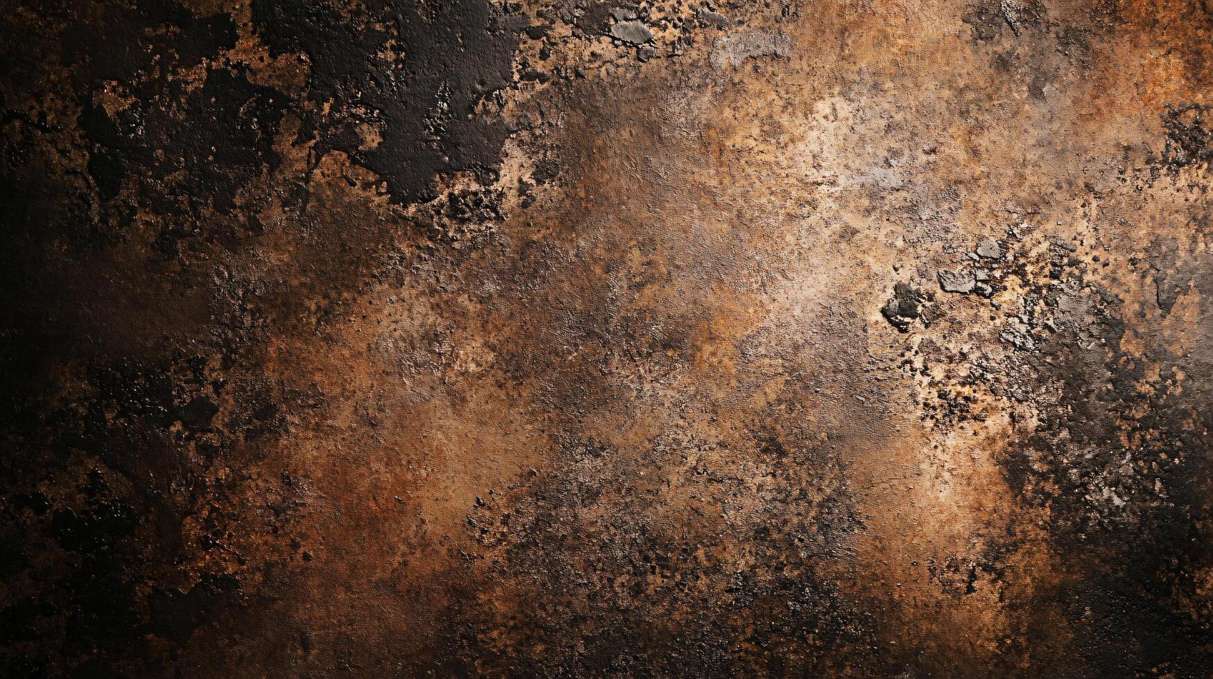 Close up of a brown and black background with a few small specks of color. Scene is somewhat dark and moody photo