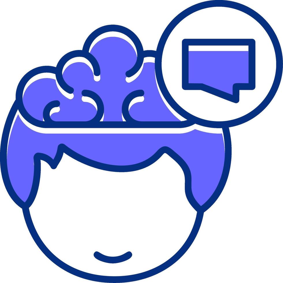 Inner Dialogue Filled Filled Slip Style Icon vector