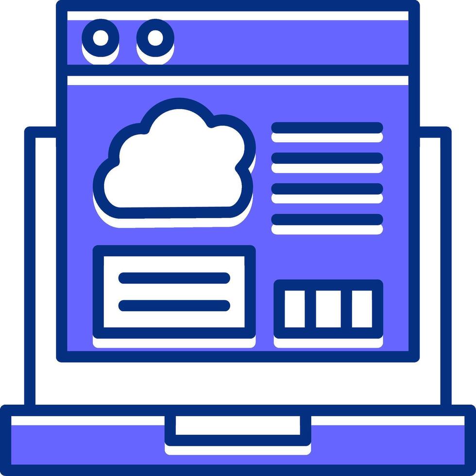 Cloud Coding Filled Slip Style Icon vector