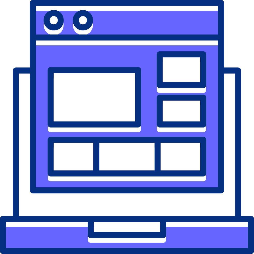 Website Layout Filled Slip Style Icon vector