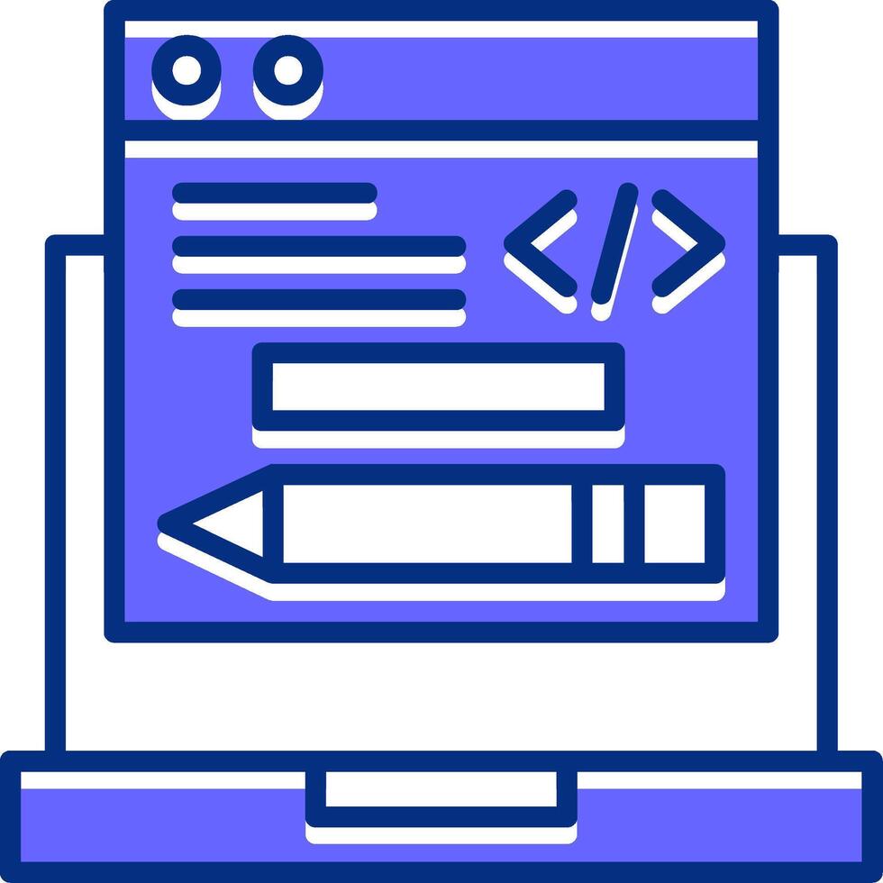Edit Code Filled Slip Style Icon vector