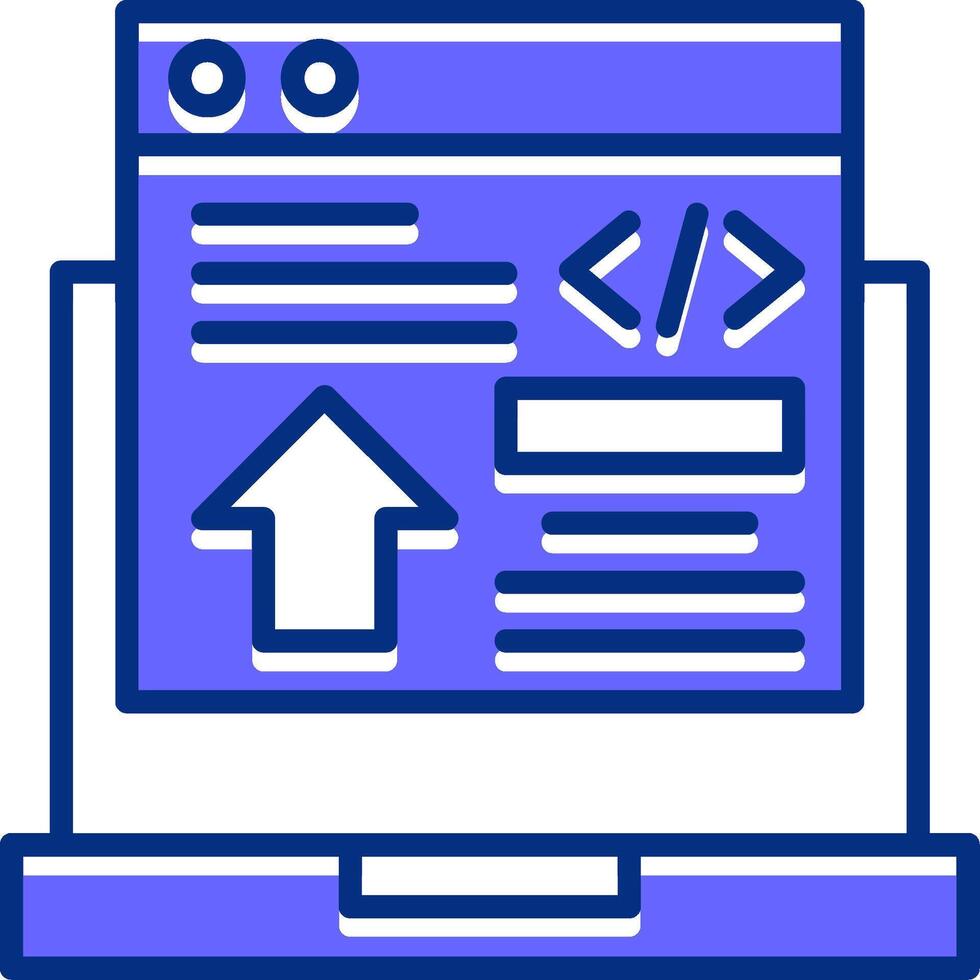 Frontend Development Filled Slip Style Icon vector