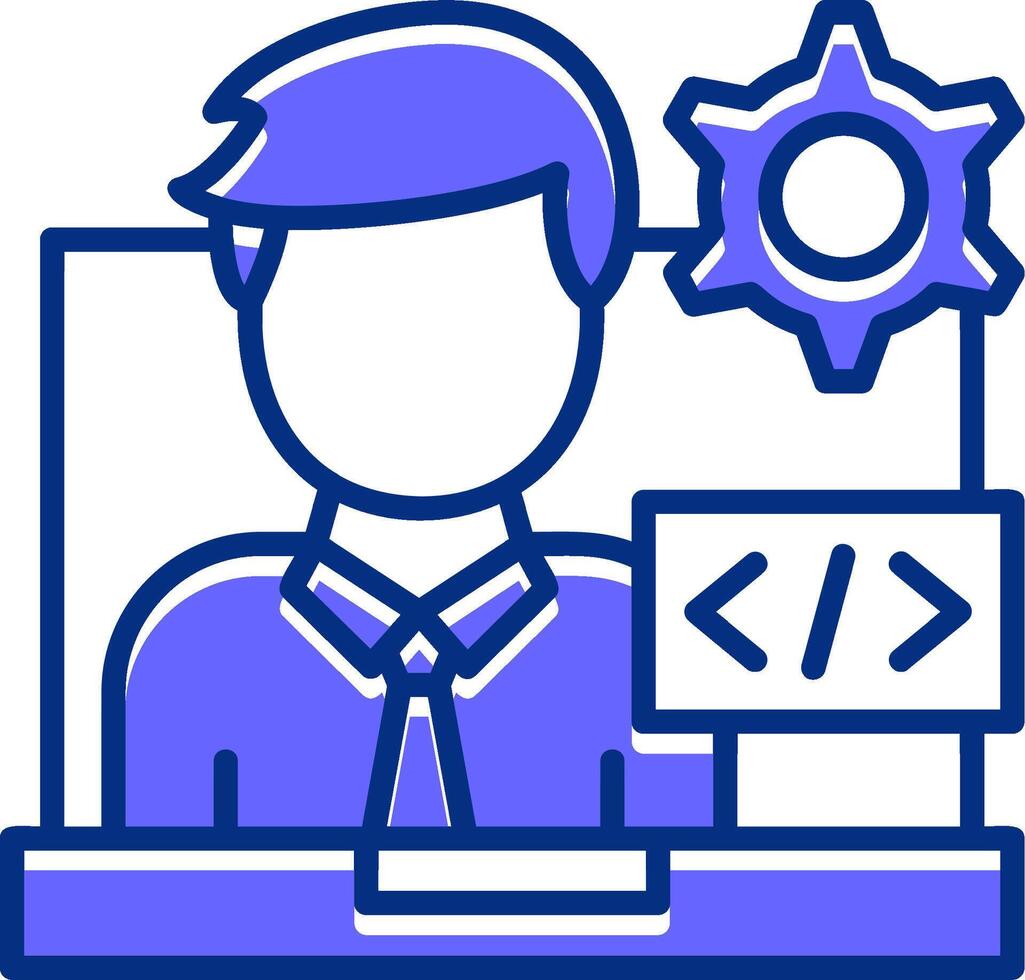 Programmer Filled Slip Style Icon vector
