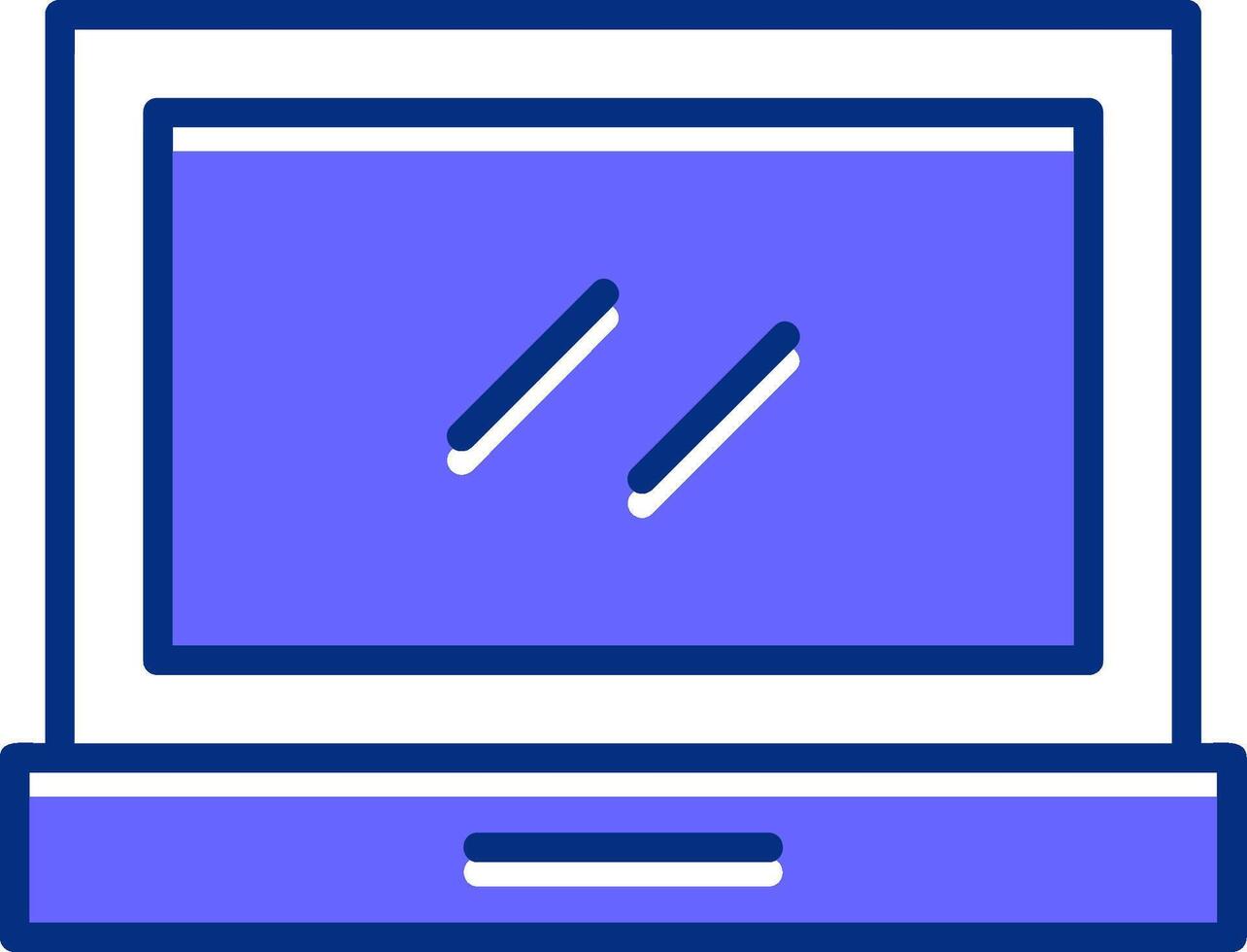 Laptop Filled Slip Style Icon vector