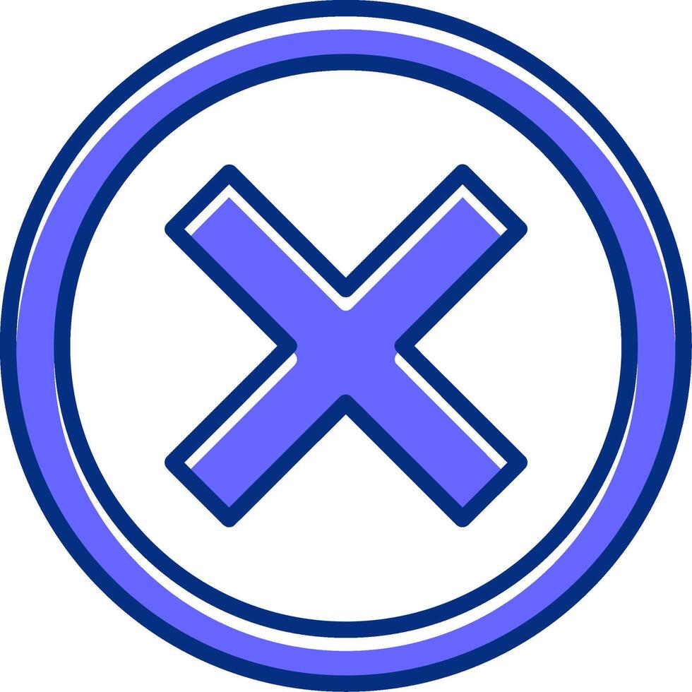 Crossmark Filled Slip Style Icon vector