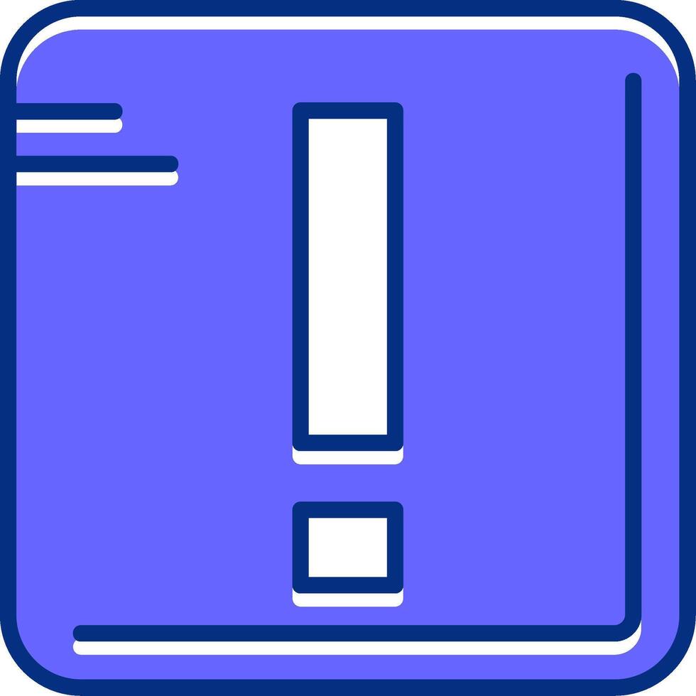 Exclamation mark Filled Slip Style Icon vector