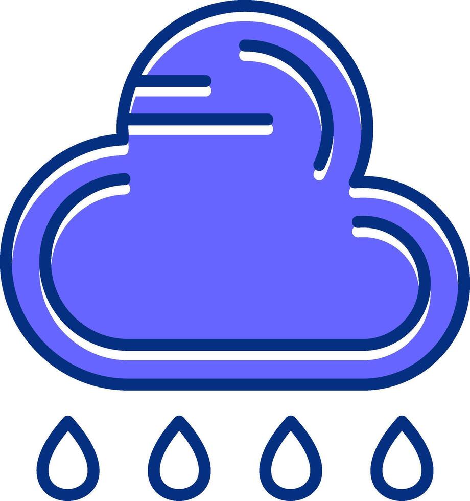 Rain Filled Slip Style Icon vector