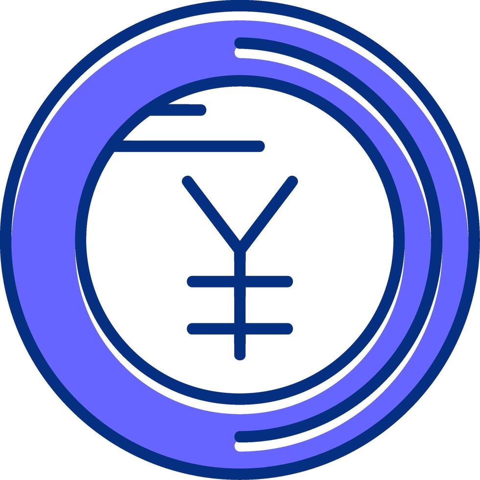 Yen sign Filled Slip Style Icon vector
