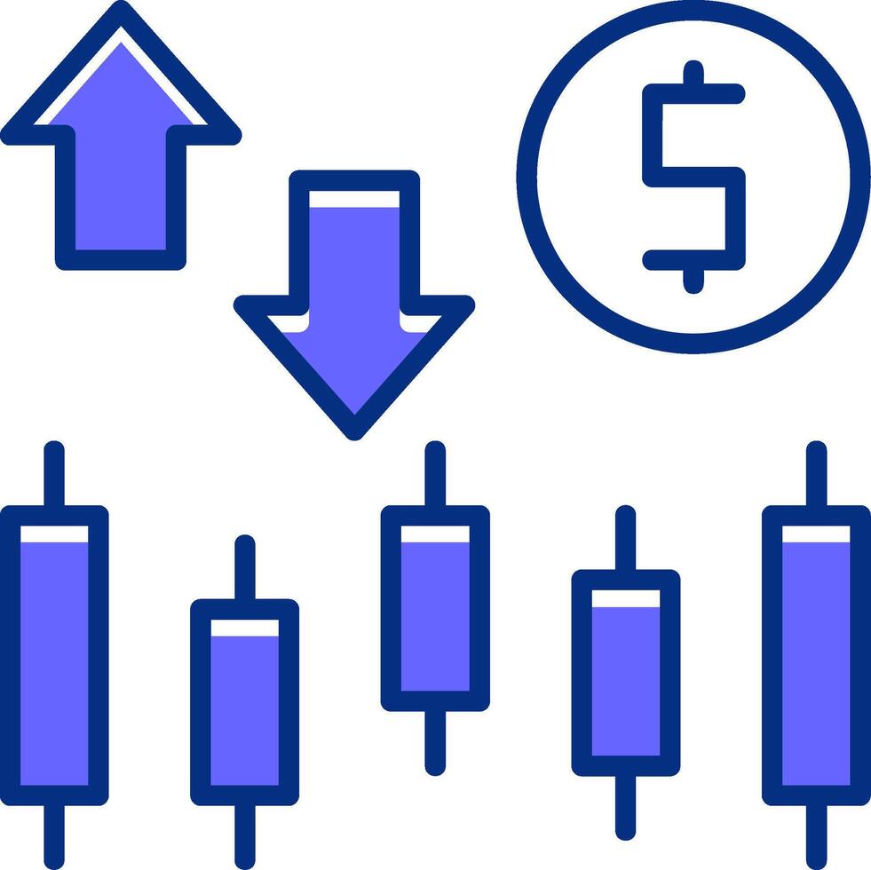 Stock market Filled Slip Style Icon vector
