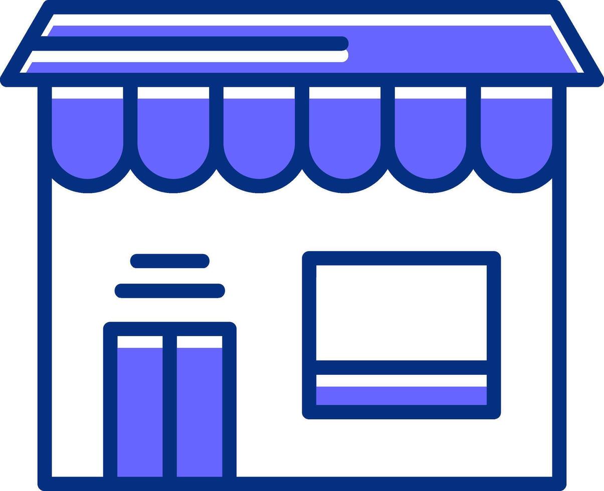 Storefront Filled Slip Style Icon vector