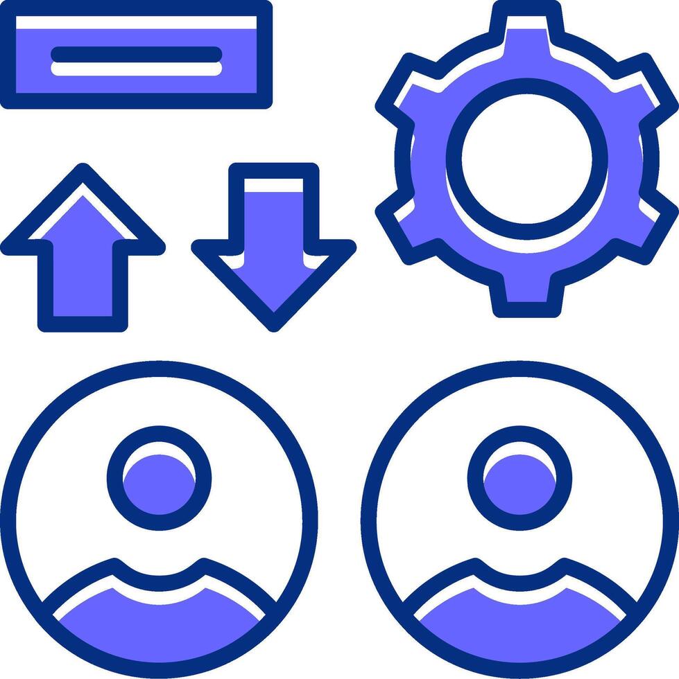 Teamwork Filled Slip Style Icon vector